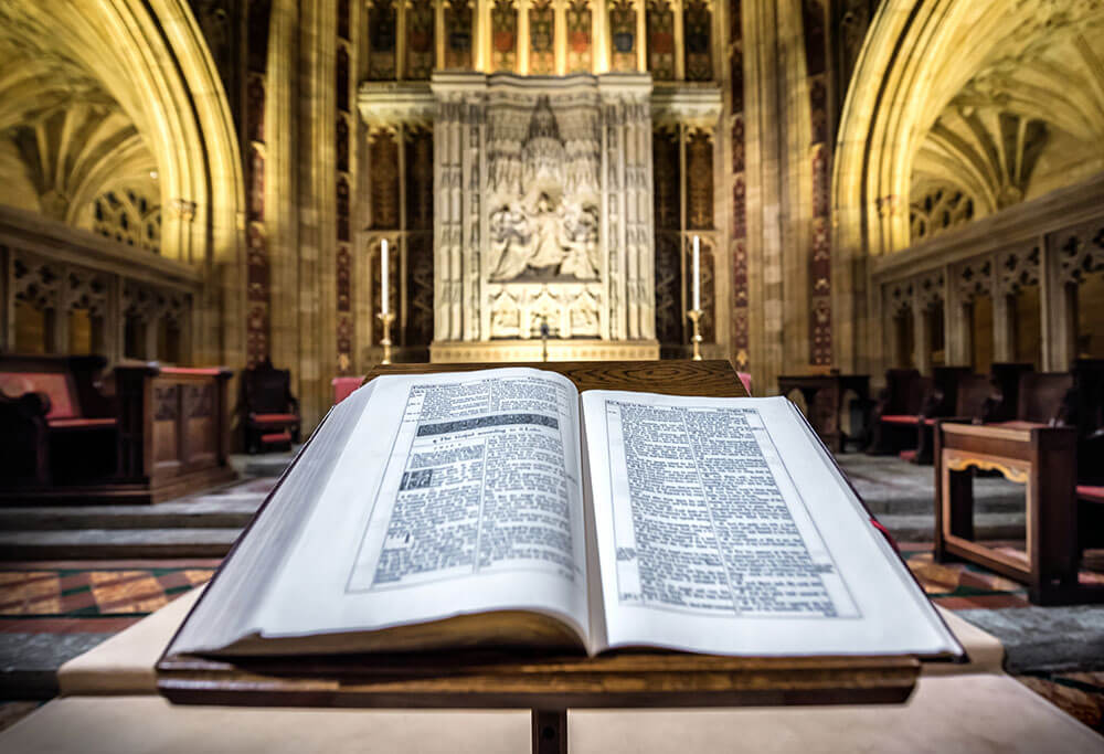 Sherborne Abbey prayer book open